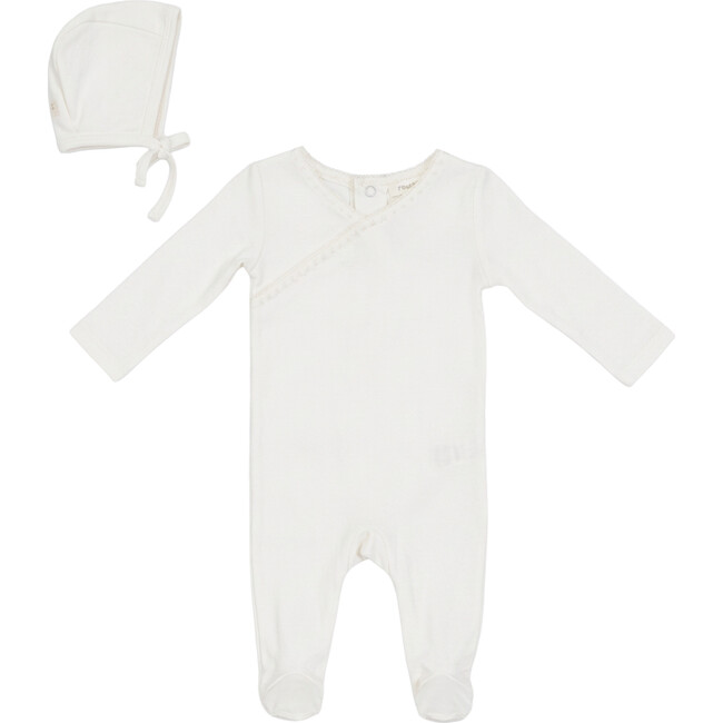 Contrast Trim Onesie Powder