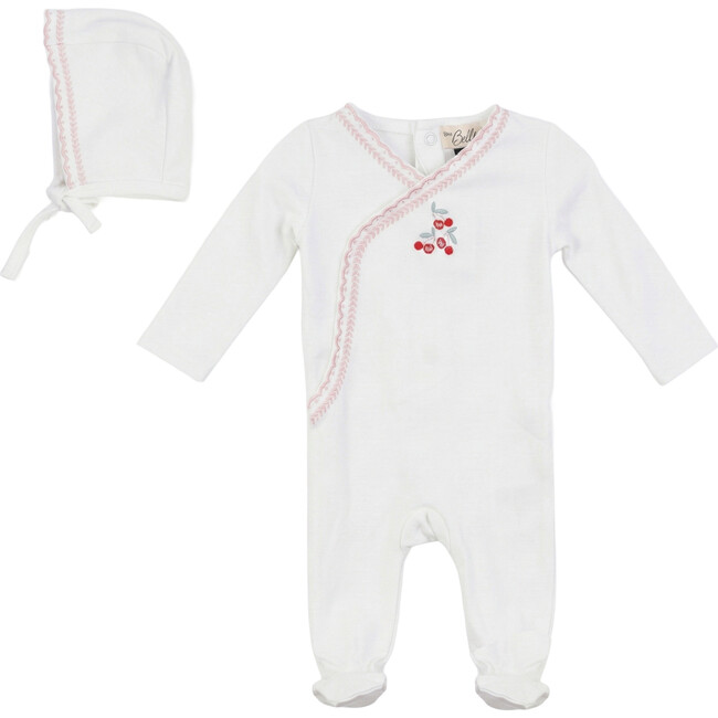 Cherry Embroidered Onesie White/Red