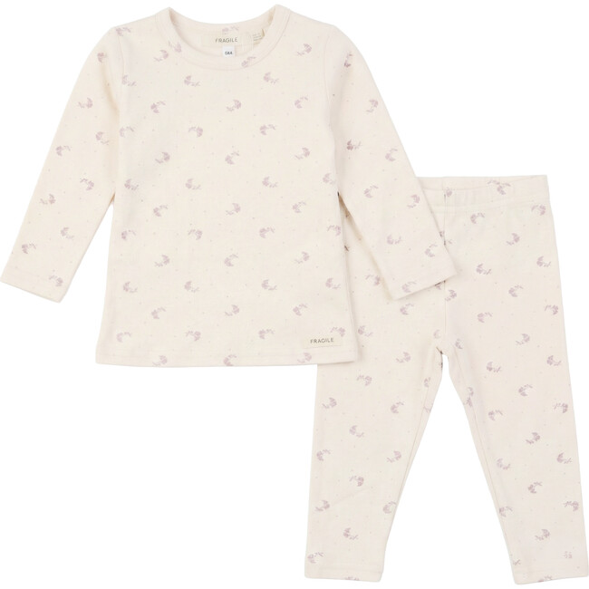 Printed Cotton Set Mauve/Natural