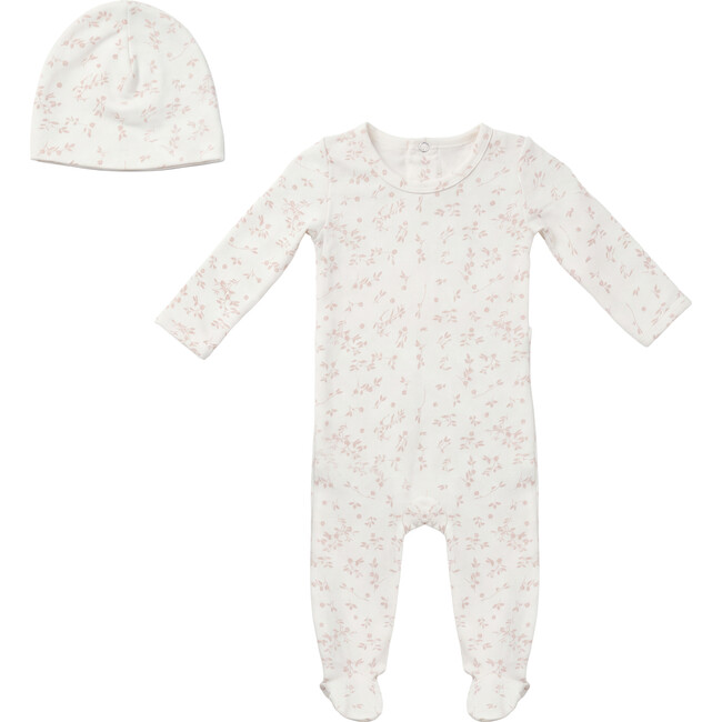 Leaves Print Onesie Powder/Petal