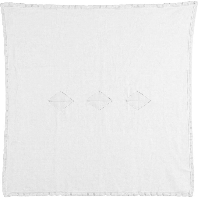 Diamond Knit Blanket White
