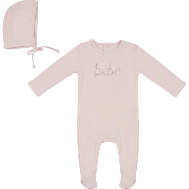 Embroidered Onesie Set Powder Pink