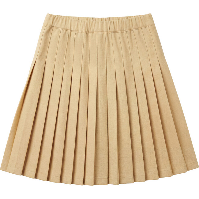 Woven Pleated Skirt Pastel Yellow