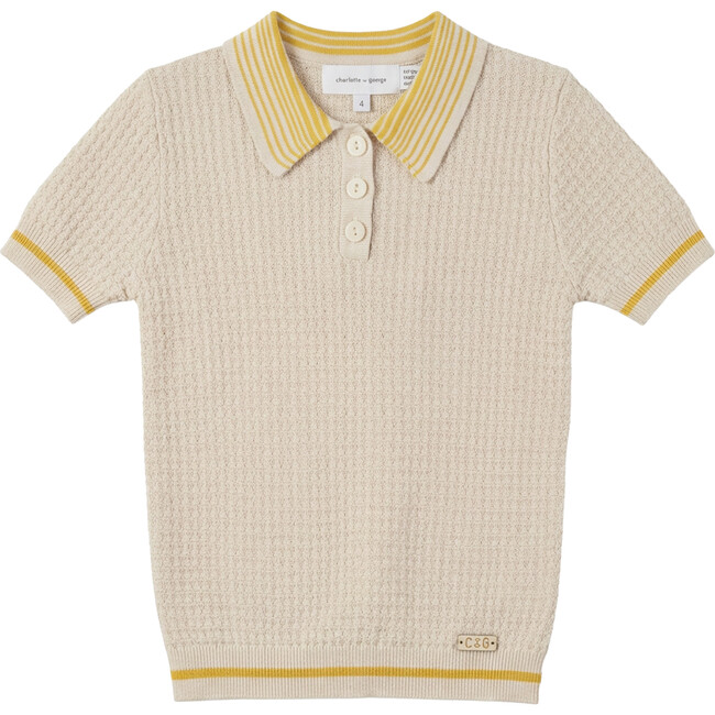 Structure Knit Polo Dark Almond/Mustard