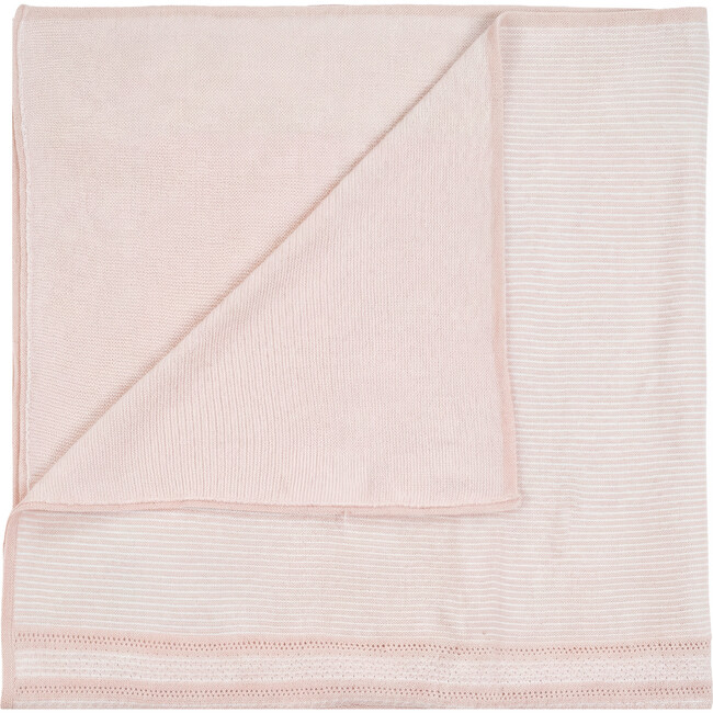 Striped Pointelle Blanket White