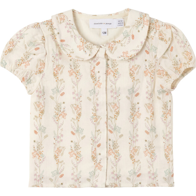 Collar Neckline With Puff Sleeve Dusty Coral