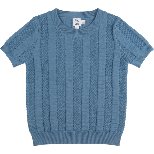 Textured Column Knit Sweater Sky Blue
