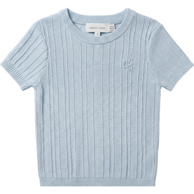 Rib Knit Top, Dusty Blue