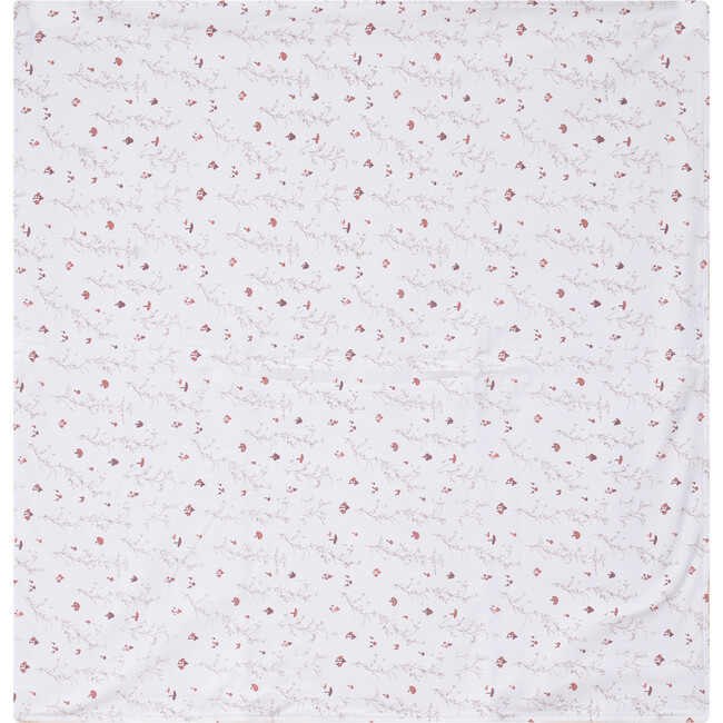 All Over Floral and Mushroom Print Blanket White/Mushroom