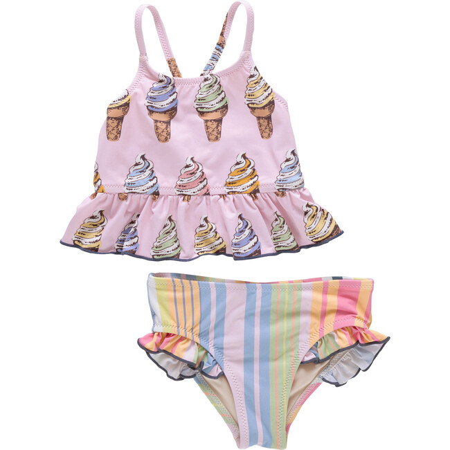 Girls Joy Tankini, Multi Soft Serve pink soft serve