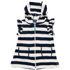 Girls Terry Coverup, Wide Blue Stripe Navy Stripe - Cover-Ups - 1 - thumbnail