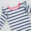 Girls Rash Guard Set, Navy Stripe Navy Stripe - Two Pieces - 2