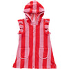 Girls Terry Coverup, Pink Red Stripe Wide Pink and Red Stripe - Cover-Ups - 1 - thumbnail