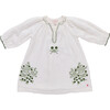 Girls Ava Dress, Green Embroidery Green Embroidery - Dresses - 1 - thumbnail