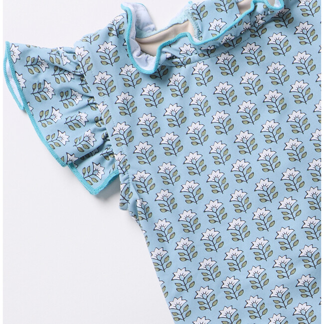 Girls Jennifer Suit, Blue Prairie Block Print Blue Prairie Block Print