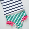 Girls Rash Guard Set, Navy Stripe Navy Stripe - Two Pieces - 3