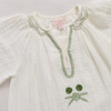 Girls Ava Dress, Green Embroidery Green Embroidery - Dresses - 2