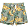 Boys Swim Trunk, Green Banana Leaves Green Banana Leaves - Swim Trunks - 1 - thumbnail