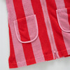 Girls Terry Coverup, Pink Red Stripe Wide Pink and Red Stripe - Cover-Ups - 3