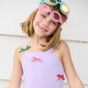 Girls Lottie Suit, Lavender Multi Bow Applique Lavender Multi Bow Applique Swim - One Pieces - 3