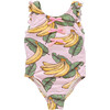 Girls Sylvie Bow Suit, Pink Banana Leaves Pink Banana Leaves - One Pieces - 1 - thumbnail