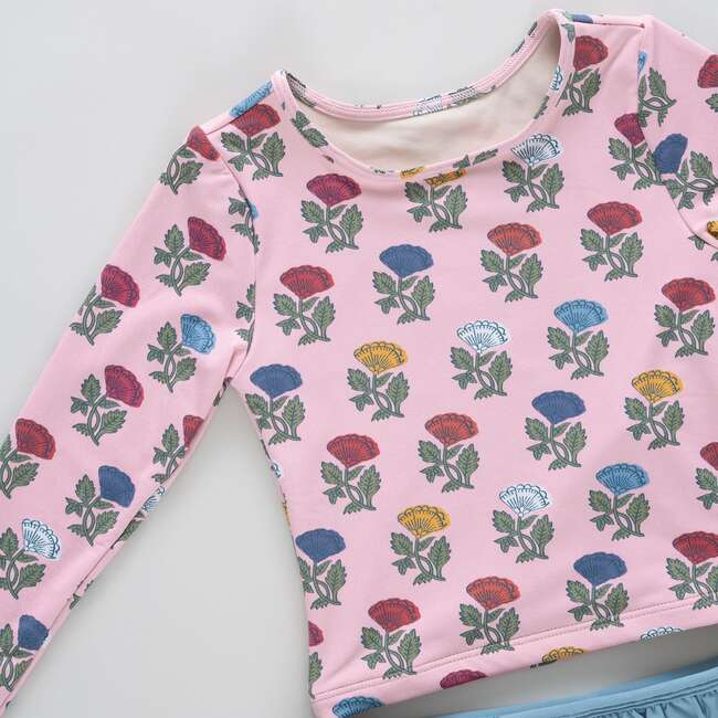 Girls Rash Guard Set, Multi Flower Drop Multi Flower Drop