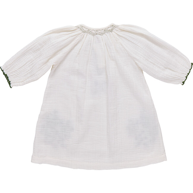 Girls Ava Dress, Green Embroidery Green Embroidery - Dresses - 5