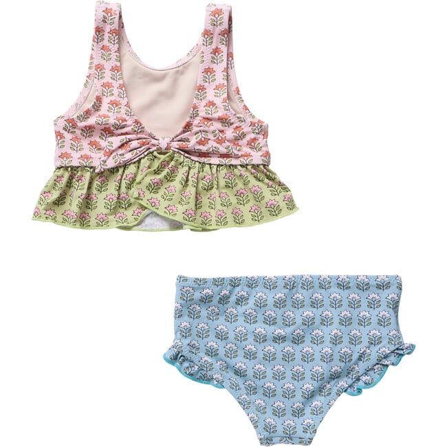 Girls Palmer Tankini, Multi Prairie Block Print Multi Prairie Block Print - Two Pieces - 4