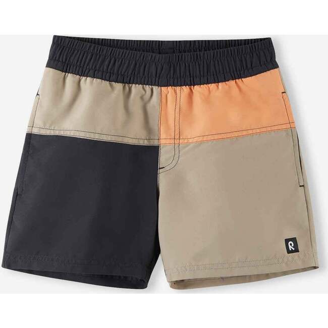 SunProof beach shorts, Palmu, Soft black