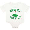 New To The Club Patch Short Sleeve Romper, White - Rompers - 1 - thumbnail