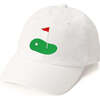 Golf Tee Front Flag Patch Baseball Hat, White - Hats - 1 - thumbnail