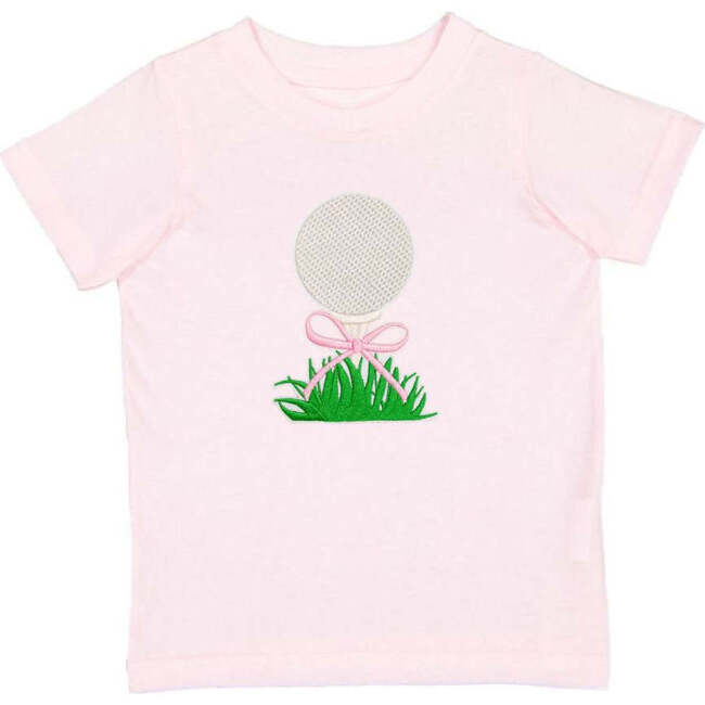 Golf Tee Bow Patch Short Sleeve T-Shirt, Ballet