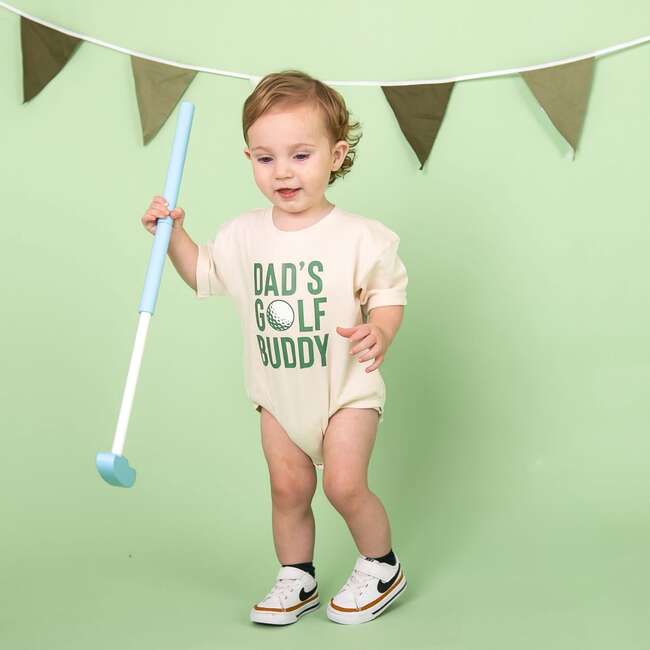 Dad's Golf Buddy Short Sleeve Romper, Natural