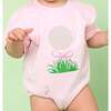 Golf Tee Bow Patch Short Sleeve Romper, Ballet - Rompers - 3