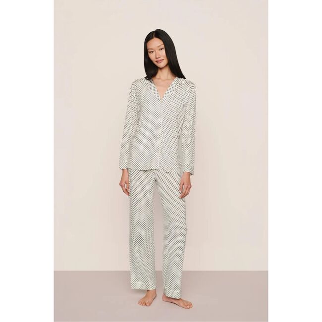 Gisele Printed TENCEL™ Modal Long PJ Set, TIDE DOT IVORY/IVORY