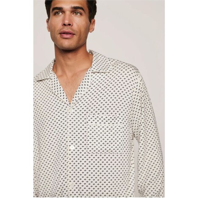 William Printed TENCEL™ Long PJ Set, TIDE DOT IVORY/IVORY