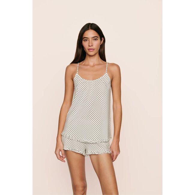 Gisele Printed TENCEL™ Modal Cami & Shortie Short PJ Set, TIDE DOT IVORY/IVORY