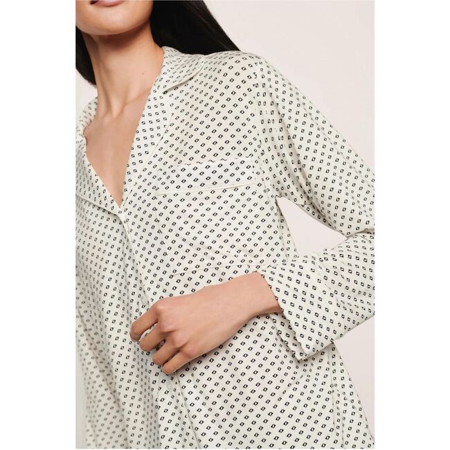 Gisele Printed TENCEL™ Modal Long PJ Set, TIDE DOT IVORY/IVORY
