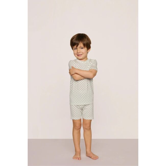 Kids Printed TENCEL™ Modal Unisex Short PJ Set, TIDE DOT IVORY/IVORY
