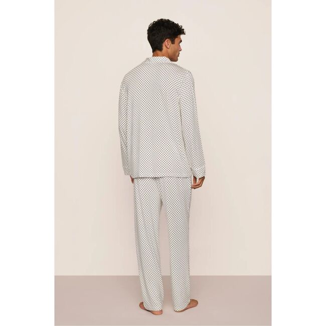 William Printed TENCEL™ Long PJ Set, TIDE DOT IVORY/IVORY - Pajamas - 3