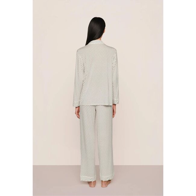 Gisele Printed TENCEL™ Modal Long PJ Set, TIDE DOT IVORY/IVORY - Pajamas - 3