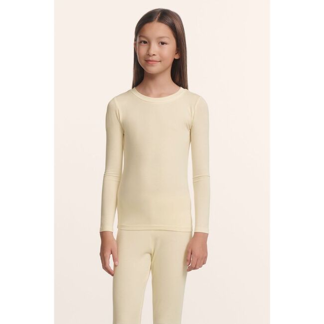 Kids TENCEL™ Modal Unisex Long PJ Set, BUTTERCREAM/IVORY