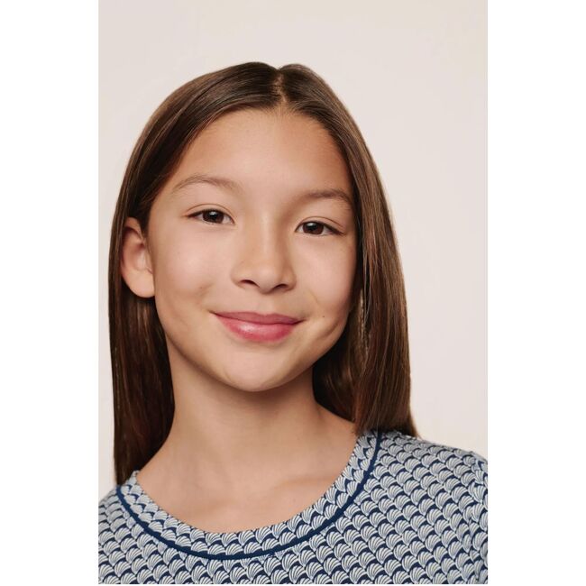 Kids Printed TENCEL™ Modal Unisex Long PJ Set, SEASHELL NAVY/NAVY - Pajamas - 3