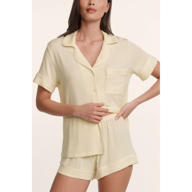Gisele TENCEL™ Modal Relaxed Short PJ Set, BUTTERCREAM/IVORY - Pajamas - 3