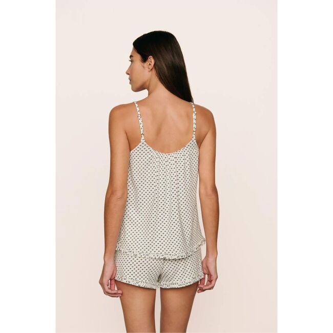 Gisele Printed TENCEL™ Modal Cami & Shortie Short PJ Set, TIDE DOT IVORY/IVORY - Pajamas - 3