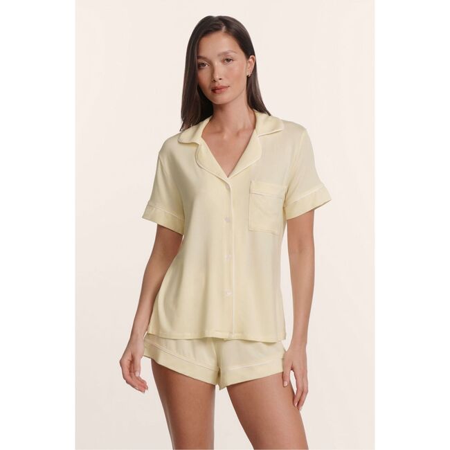 Gisele TENCEL™ Modal Relaxed Short PJ Set, BUTTERCREAM/IVORY - Pajamas - 4