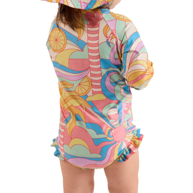 The Paradiso, Girls Rash Guard One Piece with Ruffle UPF 50+, Yellow