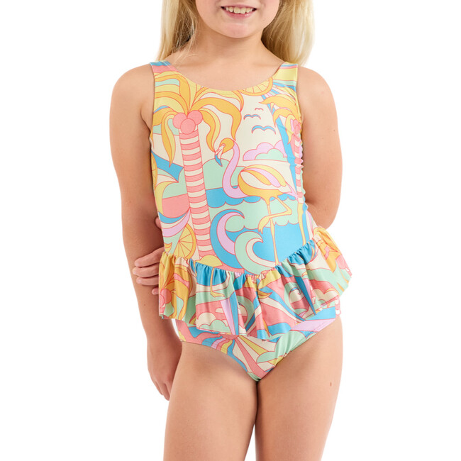 The Paradiso, Girls Ruffle One Piece with Tutu UPF 50+, Yellow
