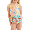 The Paradiso, Girls Ruffle One Piece with Tutu UPF 50+, Yellow - One Pieces - 2