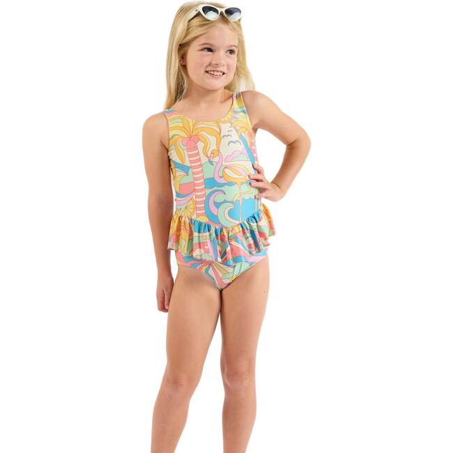 The Paradiso, Girls Ruffle One Piece with Tutu UPF 50+, Yellow - One Pieces - 8